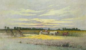 GYÖKUSSY Lajos 1800-1900,Die Getreideernte.,Dobiaschofsky CH 2005-05-01