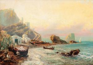 GYÖRÖK Leo 1847-1899,Fishing Port,Nagyhazi galeria HU 2016-05-31