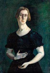 GYENES Gitta 1888-1960,Önarckép (Fekete ruha),1920,Nagyhazi galeria HU 2022-05-26