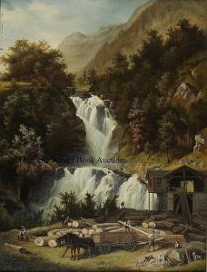 GYSLING Albert 1862-1931,Falls of Reichenbach,1891,Dominic Winter GB 2007-12-07