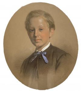 HÄHNISCH Anton,Oval Portrait of a Victorian Young Man,1863,Duggleby Stephenson (of York) 2023-02-03
