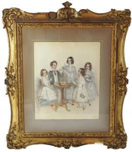 HÄHNISCH Anton 1817-1897,portrait of family members of Sir Arthur James Rug,Halls GB 2016-03-16
