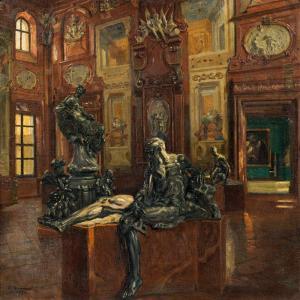 HÄNISCH Alois 1866-1937,Baroque gallery in the Lower Belvedere with the,1923,im Kinsky Auktionshaus 2018-10-23