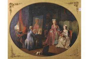 HÉRISSON LOUIS FRANÇOIS 1811-1859,An Elegant Interior,1849,John Nicholson GB 2015-06-11