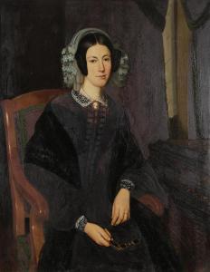 HÉRISSON LOUIS FRANÇOIS 1811-1859,Portrait de dame dans un fauteuil,1840,Ader FR 2017-11-24
