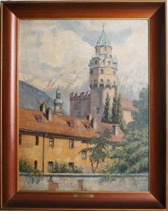 HöBER Ernst 1883-1966,Munzturm Hall im Tirol,1953,Gray's Auctioneers US 2010-07-29