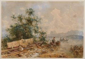 HÖFER Heinrich 1825-1878,Am Ufer des Chiemsees,1875,Dobritz DE 2023-06-17