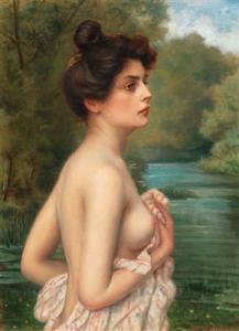 HÖFLINGER Albert 1855-1936,Female nude by a river,1901,Palais Dorotheum AT 2018-10-24