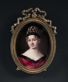 HÜE DE BRÉVAL Virginie 1700-1800,Portrait de jeune femme en buste de face ,1814,Binoche et Giquello 2020-10-09