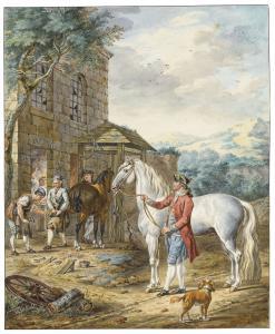 HAAG Tethart Philip Christiaan 1737-1812,A SOLDIER LEADING A HORSE TO A BLACKSMITH ('CHEV,Sotheby's 2019-01-30