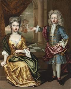 HAAGEN Jan van der 1676-1745,Portrait of a brother and sister,1706,Christie's GB 2009-04-24