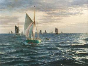 HAALAND Lars Laurits Larsen 1855-1938,Returning Fishing Boats,Stahl DE 2017-12-02