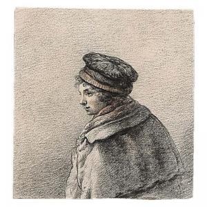 HAANEBRINK Willem Albertus,half-length study of a youth in a hat and coat,Sotheby's 2002-11-05