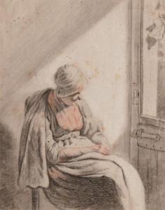 HAANEBRINK Willem Albertus 1762-1842,Sitzende Bäuerin aus dem Fenster blickend,Eva Aldag 2006-03-11