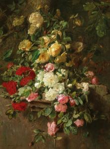 HAANEN Adriana Johanna,An Elaborate Bouquet of Flowers with Roses,1875,Palais Dorotheum 2022-05-10