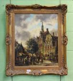 HAANSTRA JOHN 1940,Dutch street scene on market day,20th century,Tennant's GB 2019-06-14