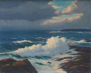 HAAPANEN John Nichols 1891-1968,Wave Crashing on Rocks,1959,Barridoff Auctions US 2022-03-19