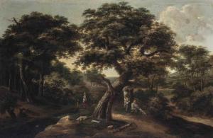 HAARLEM SCHOOL,A wooded landscape with travellers,Christie's GB 2016-11-02