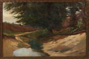 HAAS de Frans 1934,Landscape with stream and figure,Twents Veilinghuis NL 2019-10-04