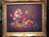 HAASE Carl 1820-1876,STILL LIFE WITH FRUIT, FLOWERS AND GOBLET,William Doyle US 2000-09-27