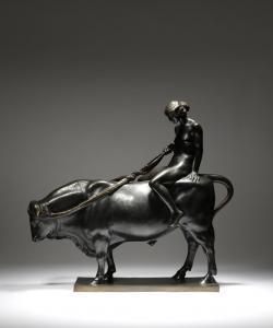 HAASE Hermann 1862-1934,nude female astride the beast holding its reins,Woolley & Wallis 2019-01-09
