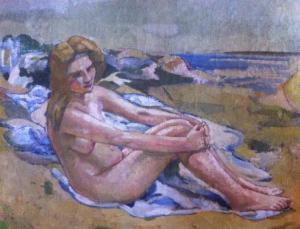 HABERJAHN Ferdinand Gabriel E 1890-1956,Baigneuse,Galartis CH 2012-09-23