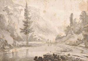 HACKAERT Jan 1629-1699,Dutch. Figures by a Lake in a Mountainous Landscap,John Nicholson 2018-12-19