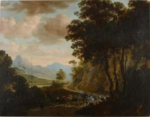 HACKAERT Jan 1629-1699,WOODED LANDSCAPE WITH BANDITS ATTACKING A COACH,Sotheby's GB 2020-09-23