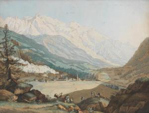 HACKERT Carl Ludwig 1740-1796,Vue de la Valée de Chamouny pris près d'Argentiere,Bonhams 2020-09-23