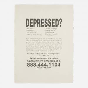 HAENDEL KARL 1976,Untitled (Depressed),2001,Los Angeles Modern Auctions US 2023-11-30