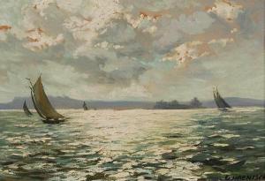 HAENISCH Gerhard 1871,Segelschiffe in der gleißenden Abendsonne,Wendl DE 2016-10-20