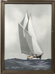 HAFFNER Leon 1881-1972,Voilier navigant,Loizillon FR 2023-04-15