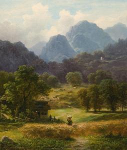 HAFNER Carl 1814-1873,Mountain landscape,De Vuyst BE 2017-03-11