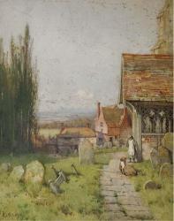 HAGARTY Mary S. 1882-1938,Children on a churchyard path,Christie's GB 2006-03-22