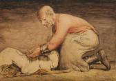 HAGEMAN Victor 1868-1940,Le tondeur de moutons,Brussels Art Auction BE 2018-10-09