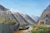 HAGERUP Nels 1864-1922,Norwegian fiord scenery,1887,Bruun Rasmussen DK 2017-09-11