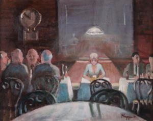 HAGGART Bob 1914-1998,Restaurant scene framed.,Elders US 2011-03-08