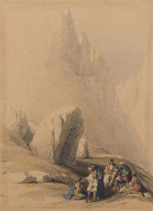 HAGHE Louis 1806-1885,The Rock of Moses, Wady el Leja, Mount Horeb,Rosebery's GB 2024-02-27