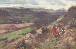 HAGUE Joshua Anderson 1850-1916,Landscape With Children,Gardiner Houlgate GB 2022-03-24