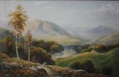 Hague R.E,An extensive mountainous wooded river landscape wi,1924,Cuttlestones GB 2018-06-07
