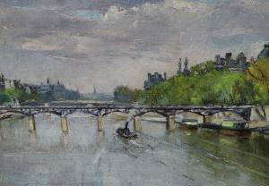 HAGUINOYA Iwao 1900-1900,Vue du Pont des Arts à Paris,20th century,Eric Caudron FR 2019-03-22
