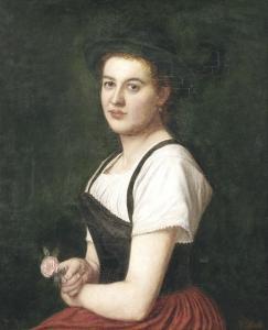 HAIDER Karl 1846-1912,Bildnis eines bayerischen Mädchens in Tracht als Halbfigur,Nagel DE 2014-10-08