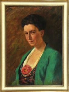 HAINDL Franz Seraph,Portrait einer Dame in grüner Jacke im Dreiviertel,1920,Allgauer 2016-01-15