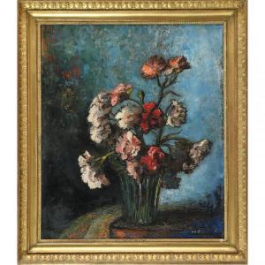 HAINDL LA POIRIE Elfriede 1907-1969,Vase de fleurs,Herbette FR 2022-02-06