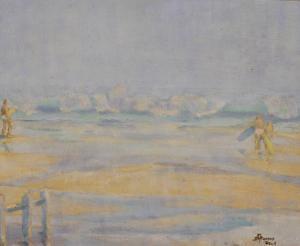 HAINES Barbara,Surfers on the beach,1916,Burstow and Hewett GB 2009-04-29