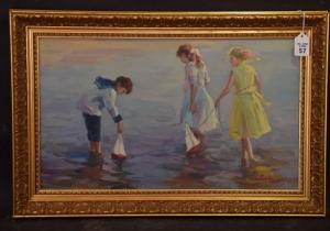 HAINES E,on the beach children playing,Hood Bill & Sons US 2018-12-11
