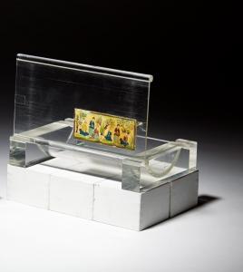 HAINES William, Billy 1900-1973,Lidded Lucite box with Asian paint,1960,Los Angeles Modern Auctions 2017-05-21