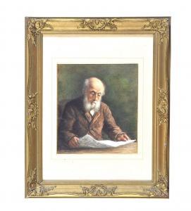 HAINES William Henry,GENTLEMAN READING THE TIMES,1878,Ross's Auctioneers and values 2022-11-10