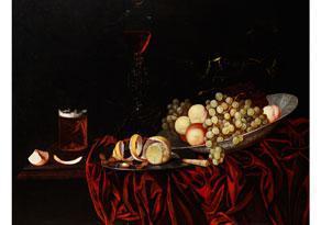 HAINZ Georg 1666-1700,GROSSES FRÜCHTESTILLEBEN MIT GLASPOKAL, BIERGLAS U,Hampel DE 2009-06-26