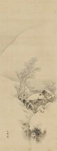 hakuhou takebe 1871-1927,Hütten in einer Winterlandschaft,Lempertz DE 2018-12-07